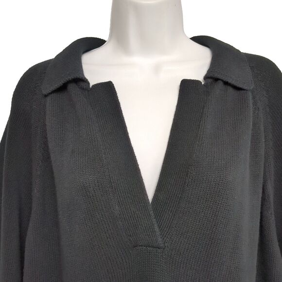 Free People Beach Drea Oversized Sweater Black Knit Boho Women's Small Pullover - Picture 3 of 5